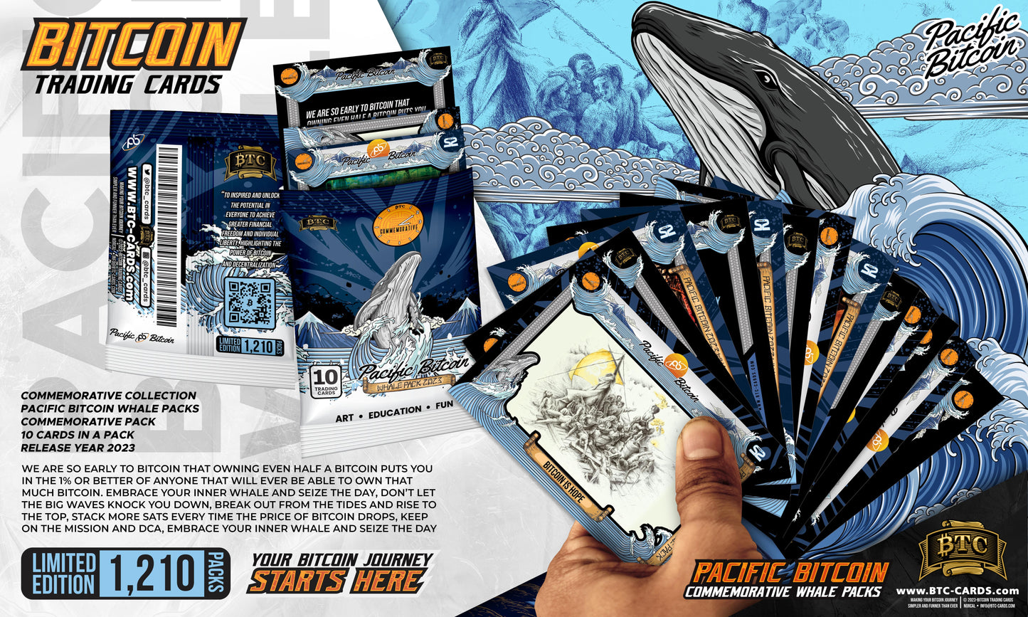 Pacific Bitcoin 2023 Whale Box - 12 packs in a Box - Bitcoin Freedom Art